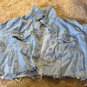 cropped jean jacket. worn once